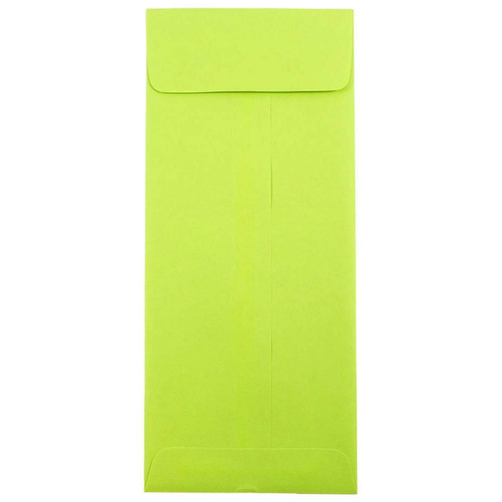 JAM Paper 4.75" x 11" Ultra Lime Green Policy Business Envelopes